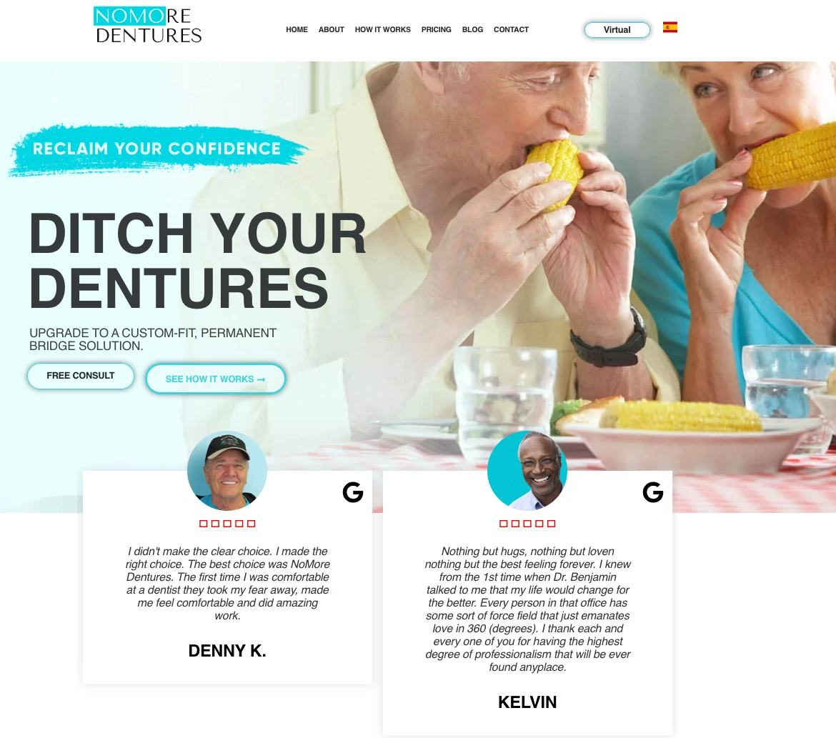 English and Spanish Web Content ‘No More Dentures’ English and Spanish Web Content ‘No More Dentures’